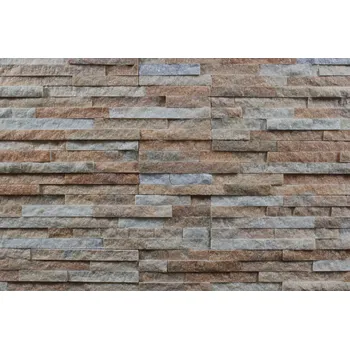 Obklad ALFIstyle Kamenný obklad, kvarcit MULTICOLOR, 15x60 cm