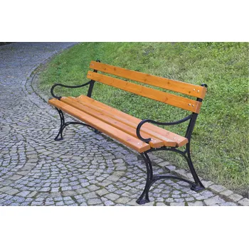 Zahradní lavice Zahradní parková lavice s područkami dřevo+kov