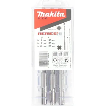 Příslušenství k vrtačce MAKITA B-12332 Sada vrtáků SDS-plus čtyřbřitých, 3-dílná NEMESIS