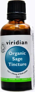 Přírodní produkt Viridian Organic Sage Tincture Šalvěj lékařská 50 ml