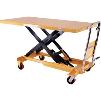 Dílenský stůl Mobilní hydraulický zvedací stůl, do 500 kg, deska 160 x 81 cm