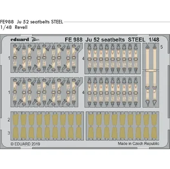 Plastikový model Eduard 1/48 Ju 52 seatbelts STEEL (REVELL)