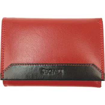 Módní doplněk Dámská kožená peněženka Segali SG100B červená s černou