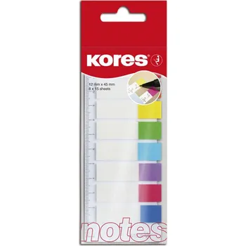 Záložka Kores Index Strips popisovací záložky na pravítku 45 x 12 mm 8x 15 ks