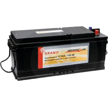 Autobaterie Autobaterie 12V 143Ah Granit bezúdržbová do auta, traktoru startovací proud 910A, 3/1