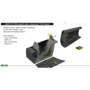 Plastikový model Eduard 1/48 Bf 109E cockpit & radio compartment (EDUARD)