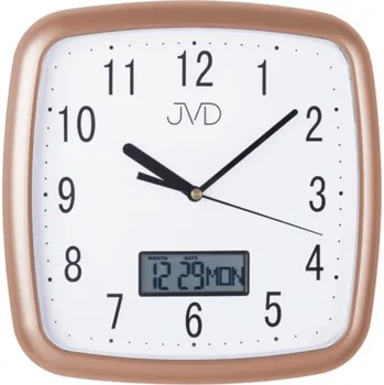 Hodiny Plastové nástěnné hodiny JVD DH615.5 metalická růžová