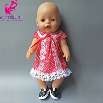 Šatičky pro American girl a Baby Born 43-45 cm Druhy: červeno-bílé šatičky