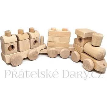 Vlak Souprava Natur / Dřevo 46cm