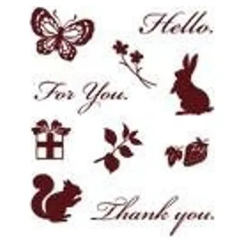 Dětské razítko Razítka gelová XS 7x8,5cm Zajíc, motýl, veverka