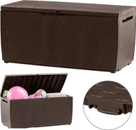 Zahradní úložný box Úložný box na kolečkách - hnědý | 123 x 53,5 x 57 cm