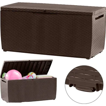 Zahradní úložný box Úložný box na kolečkách - hnědý | 123 x 53,5 x 57 cm
