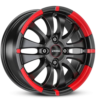 Alu kolo Ronal R59 Jetblack Matt-Red Rim 7,0x16 4x108 ET25 