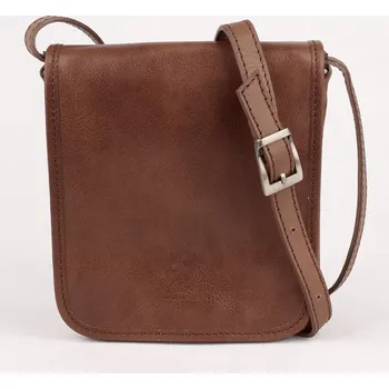 Malá tmavěhnědá kožená pánská crossbody taška no. 8328
