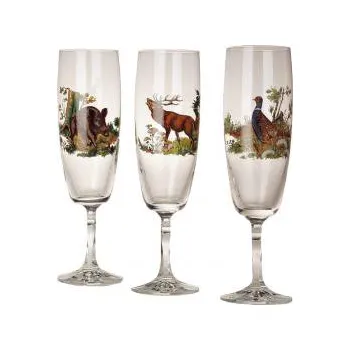 Sklenice E-myslivost Sada 6x sklenička Šampus I. 0,25l pro myslivce