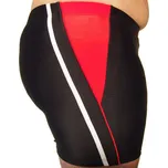 Pánské plavky boxerky Molvy černé s červenobílým proužkem L