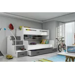 ImportWorld Dětská patrová postel Romana 3 - 3 osoby – grafitová 200x120