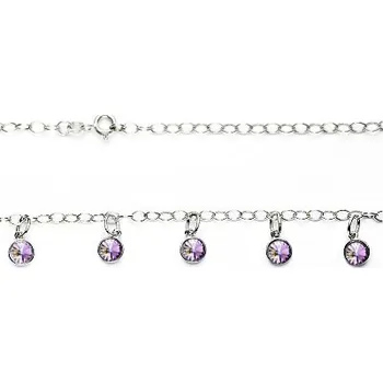 Náhrdelník Stříbrný náhrdelník, Swarovski krystaly vitrail light, NH 1336