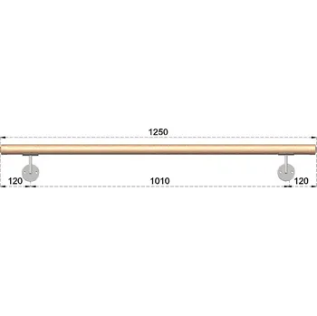 Dřevěné madlo na schodiště 1,25m, EDB-M125-D