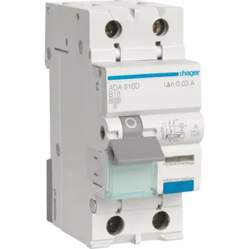 Proudový chránič Hager ADA916D 16B/1N/0,03 chránič s jističem