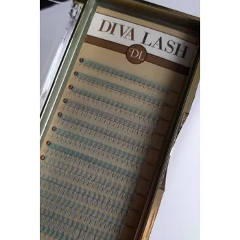 Umělé řasy Diva LASHES ROOTHLESS BAREVNÉ OBJEMOVÉ 3D C - 0,07 MIX