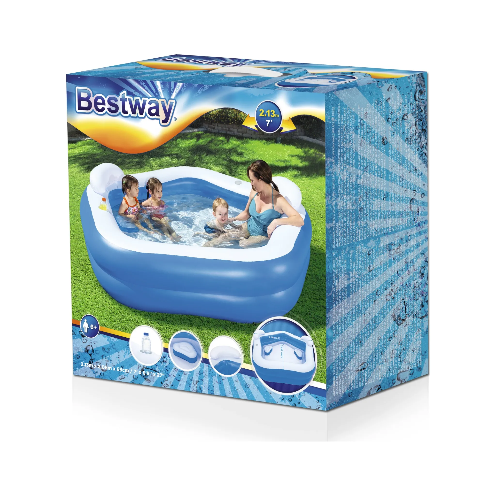 Fotografie 10 - Dětský bazének Bestway Family Fun 54153 213 x 207 x 69 cm