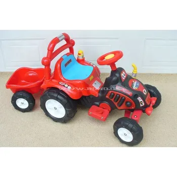 Dětské elektrovozidlo Elektrický traktůrek s vlekem červená - POSLEDNÍ KUS