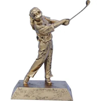 Ft187 Soška golfistka zlatá