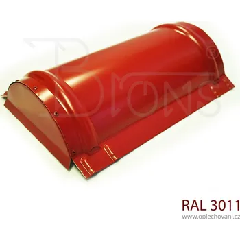 Střešní lemovaní Koncový hřebenáč rovný - vínově červený RAL 3011