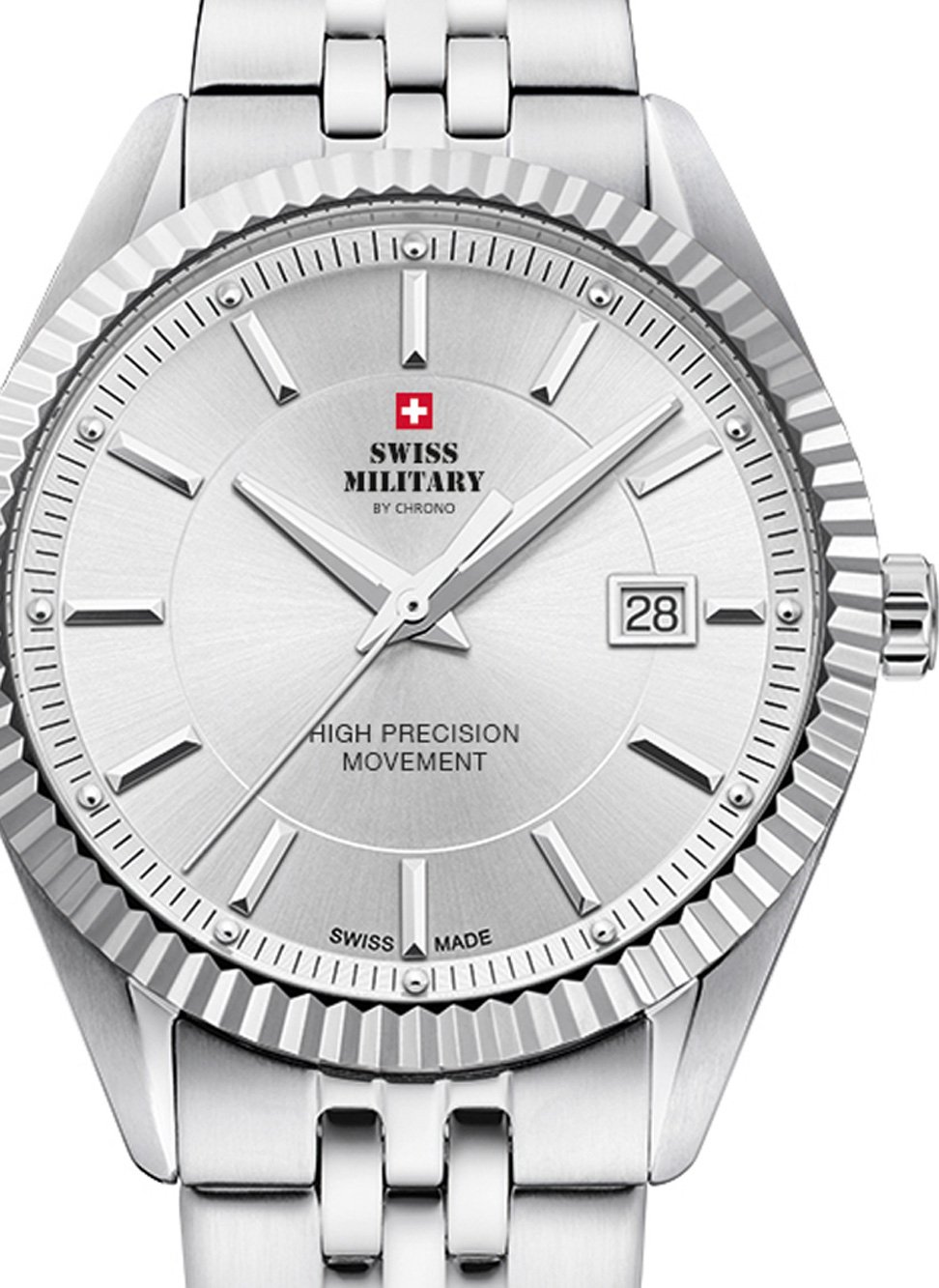 Swiss Military SM34065ST-2M Orologio Uomo – Al Quarzo, Cassa Acciaio 40mm, Quadrante Argento, Impermeabile 50m - 4
