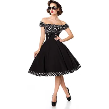 Dámské šaty Glara Vintage dámské šaty s Carmen výstřihem 444404