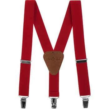 Kšandy Chlapecké šle Avantgard - červené, tmavě hnědá kůže 100 cm 862-1263-100 Výška postavy: 90 - 110 cm