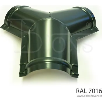 Střešní lemovaní Rozdělovací hřebenáč Y - tmavě šedý RAL 7016