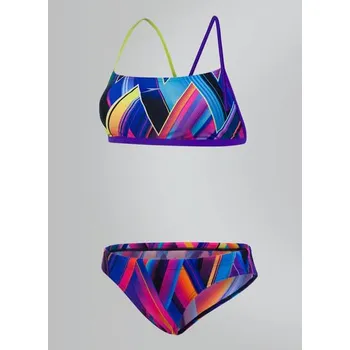 Dámské plavky SPEEDO Flipturns Fizz Bounce Crossback Two Purple Green velikost: D 34 - EU