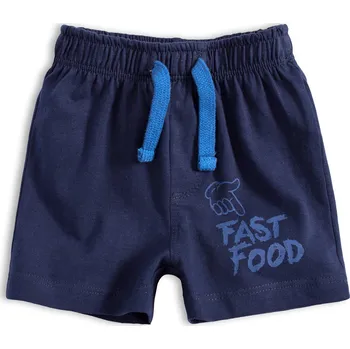 Kojenecké bavlněné šortky KNOT SO BAD FAST FOOD tmavě modré Velikost: 68