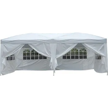 Zahradní stan Luxusní zahradní párty pavilon 3 x 6 m s 6 bočnicemi | bílý