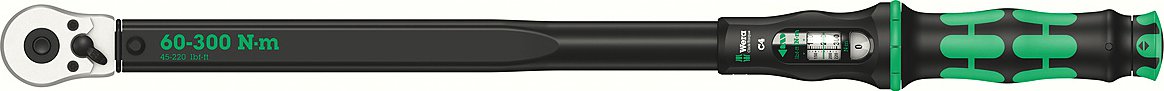 Wera 075623 momentový klíč Wera Click-Torque C 4 s přepínací ráčnou 1/2'' (60 - 300 Nm) ráčna, 1/2, 075623, kalibrační list, plastový box