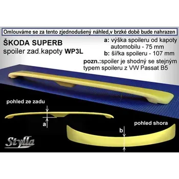 Auto-moto Spoiler zadní kapoty, křídlo Stylla Škoda Superb I -08