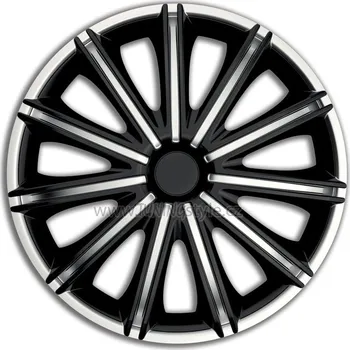 Poklice na kolo Ozdobné kryty kol, poklice 13" 4racing NERO SILVER/BLACK 4ks