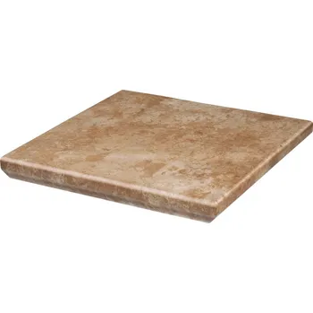 Obklad Ilario ochra kapinos stopnica narozna - schodovka s nosem rohová 33x33 béžová 151814