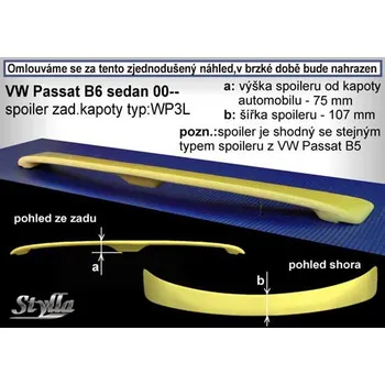 Auto-moto Spoiler zadní kapoty 3-body, křídlo Stylla VW Passat 3BG/B5 sedan 00-04