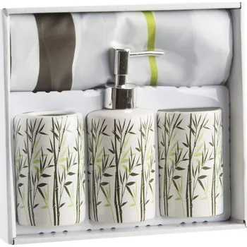 Dávkovač mýdla 4 dílná koupelnová sada "BAMBOO"
