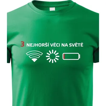 Chlapecké tričko Dětské tričko 3 nejhorší věci na světě, Barva Zelená, Velikost 146 cm/10 roků, Canvas Dětské tričko Bezvatriko.cz 1