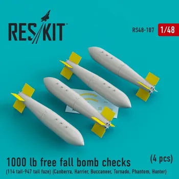 Plastikový model Reskit 1/48 1000 lb free fall bomb checks (4 pcs.)