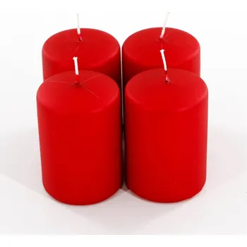 Svíčka Sv.lis.válec 70x100 sada 4ks lak mat červená (31070100901)