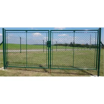 brána Brána zahradní-výplet čtyřhranné pletivo-zelená - včetně sloupů Výška brány: 125 cm