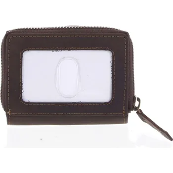 Peněženka Kožená peněženka tmavě hnědá broušená - Tomas Omcane hnědá