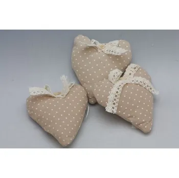 Látkové srdce na zavěšení balení 12 ks