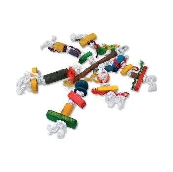 Hračka pro ptáka Hračka BIRD JEWEL pletenec závěsná dřevo - provaz 40 cm