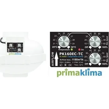 Domácí ventilátor Ventilátor Prima Klima PK160-EC-TC 160mm, 1180 m³/h, ventilátor s EC motorem a regulací teploty (Prima Klima PK160EC-TC je malý, ale vysoce efektivní potrubní ventilátor vybaven prémiovým motorem ZIEHL-ABEGG s velmi nízkou spotřebou energie.)